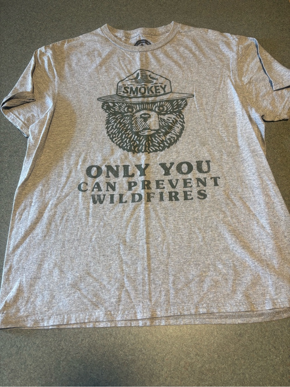 Smokey The Bear Graphic Tee - Gray
